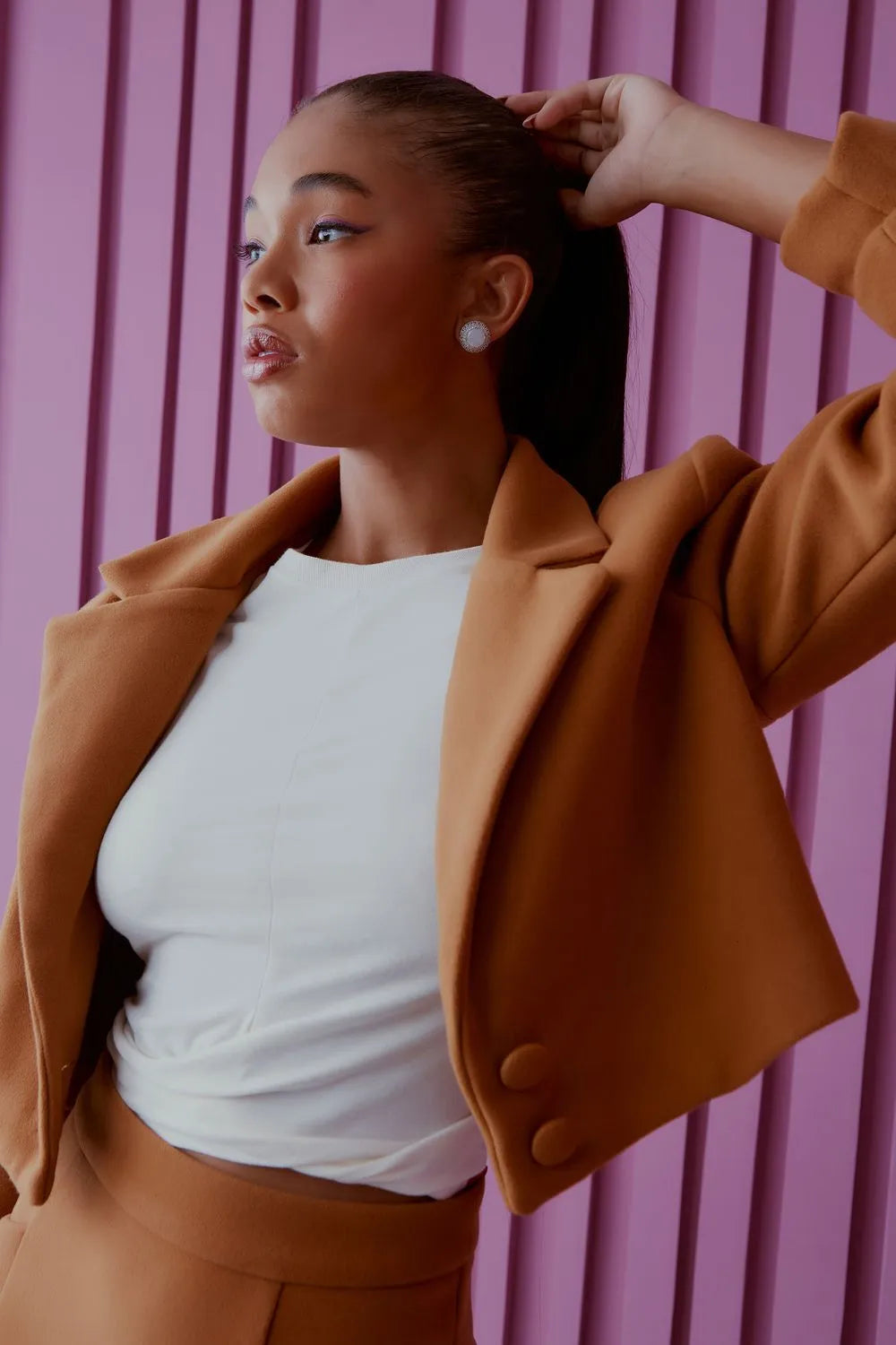 SET CROPPED BLAZER AND SKIRT