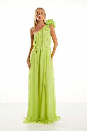 LONG GREEN LIME DRESS